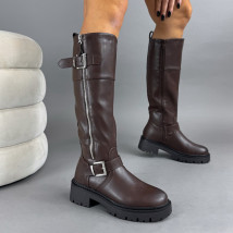 Hnedé vysoké čižmy-323422-07