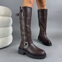 Hnedé vysoké čižmy-323422-07