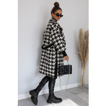 Čierno-biely kabát s opaskom-276753-02