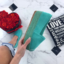 Dámske tyrkysové mokasínky na platforme-199885-03