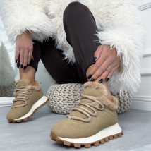 Svetlohnedé zateplené tenisky-323685-01