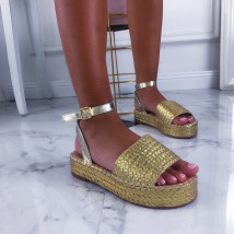 Zlaté dámske sandálky-211450-02