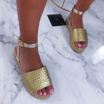 Zlaté dámske sandálky-211450-02