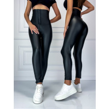 Čierne zateplené legíny s vysokým pásom-257242-012