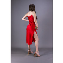 Červené saténové dlhé šaty-265764-02