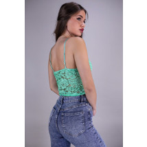 Zelený čipkovaný crop top-267501-04
