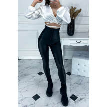 Čierne zateplené legíny s vysokým pásom-257242-012