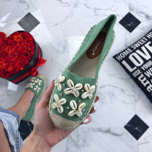 Dámske zelené mokasínky s ozdôbkami-201159-01