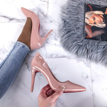 Béžové lakované lodičky-232402-011