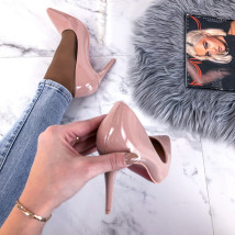 Béžové lakované lodičky-232402-011