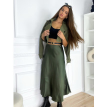 Zelená saténová sukňa-293730-01