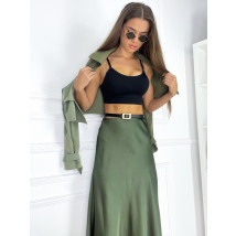 Zelená saténová sukňa-293730-01