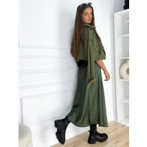 Zelená saténová sukňa-293730-01