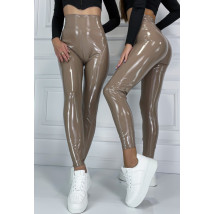 Béžové zateplené latexové legíny-278519-02