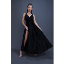 Čierne dlhé saténové šaty-237914-09