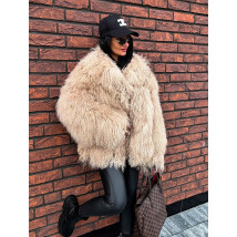 Kožuch z mongolskej ovečky BEIGE-322740-06