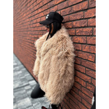 Kožuch z mongolskej ovečky BEIGE-322740-06