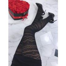 Dámske čierne vzorované pančuchy-182099-02