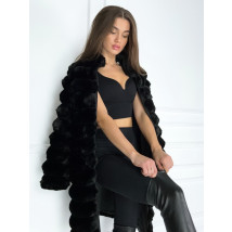 Čierny dlhý kožušinový kabát-296852-08