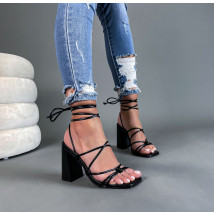 Čierne šnurovacie sandále-286315-03