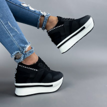 Čierno-biele tenisky na platforme-311410-03