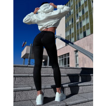 Čierne push up jemne zateplené legíny-312373-06