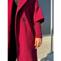 Bordový trendy kabát-313071-02