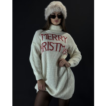 Biele pletené šaty MERRY CHRISTMAS-313320-01