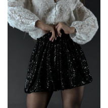 Čierna flitrovaná puffy sukňa-313316-03