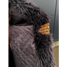 Čierny kožušinový kabát-313228-05