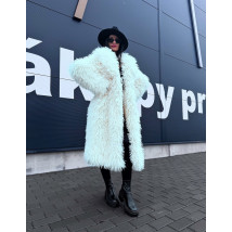 Biely dlhý kožušinový kabát-313993-04