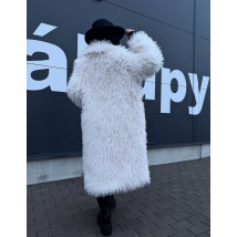 Biely dlhý kožušinový kabát-313993-04