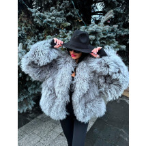 Kožuch z mongolskej ovečky GREY-314076-02