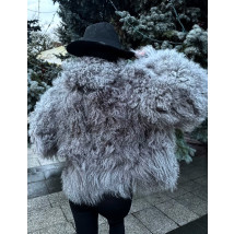 Kožuch z mongolskej ovečky GREY-314076-02