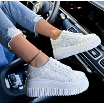 Biele čipkované tenisky-317474-09