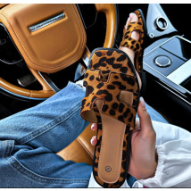 Hnedé šľapky s leopardím vzorom-317376-016