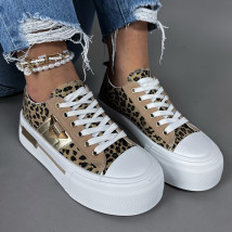 Plátené tenisky s leopardím vzorom-318459-04