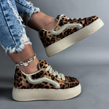 Hnedé tenisky s leopardím vzorom-318634-05