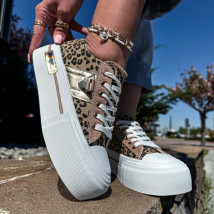 Plátené tenisky s leopardím vzorom-318459-04