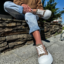 Plátené tenisky s leopardím vzorom-318459-04