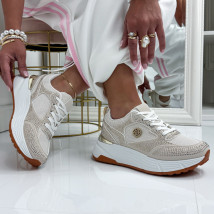 Béžové trblietavé tenisky-327166-03