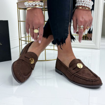 Hnedé semišové mokasíny-327138-02