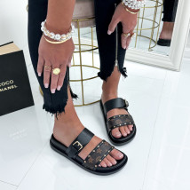 Čierne vzorované šľapky-327159-01