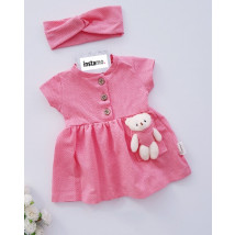 Ružové letné šaty s medvedíkom a čelenkou-269559-03