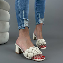 Béžové prepletané sandále-303121-01