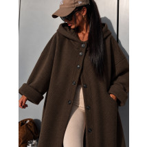 Hnedý oversize prechodný kabát-330636-04