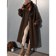 Hnedý oversize prechodný kabát-330636-04
