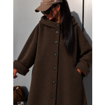 Hnedý oversize prechodný kabát-330636-04