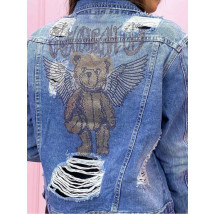 Modrá potrhaná rifľová vesta-229935-05