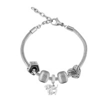 Oceľový náramok s príveskom pes-316278-012